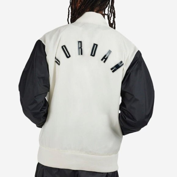 Jordan Other - Jordan Flight Jacket Mens Large MVP FB7032-133 Black Off White New Back Spellout